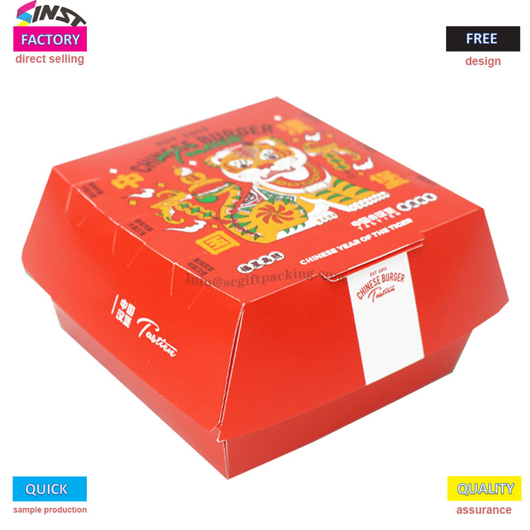 Hamburger Takeaway Food Balenie Paper Box